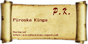 Piroska Kinga névjegykártya